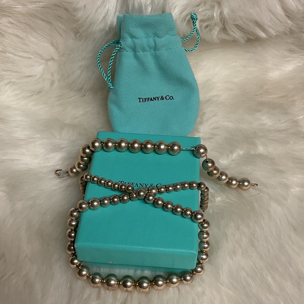 Tiffany & Co. Silver Bead Necklace and Bracelet Set